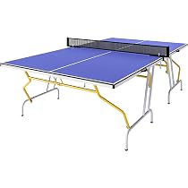 Soozier 9' x 5' Full Size Ping Pong Table Fold into Quarters, Blue